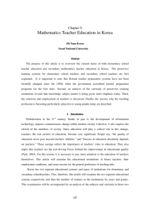 Mathematics Teacher Education in Korea