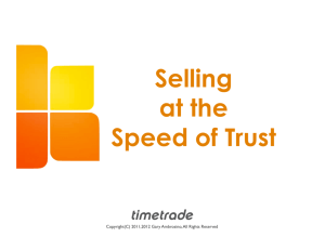 Webinar for Selling at the Speed of Trust