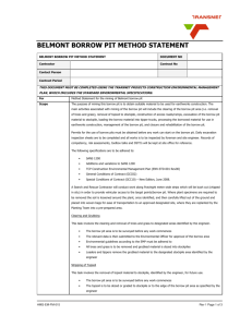Belmont Borrow Pit - Method Statement