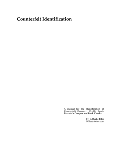 Counterfeit Identification - Financial Examinations & Evaluations, Inc.