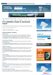 T+L's Definitive Guide to Adventure Travel - Articles