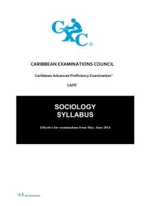 Sociology - Caribbean Examinations Council