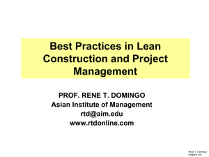 Best Practices in Lean Construction and Project Management