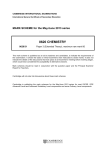 0620 CHEMISTRY - Past Papers | GCE Guide