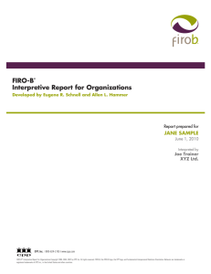 FIRO-B® Interpretive Report for Organizations