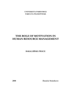 the role of motivation in human resource management