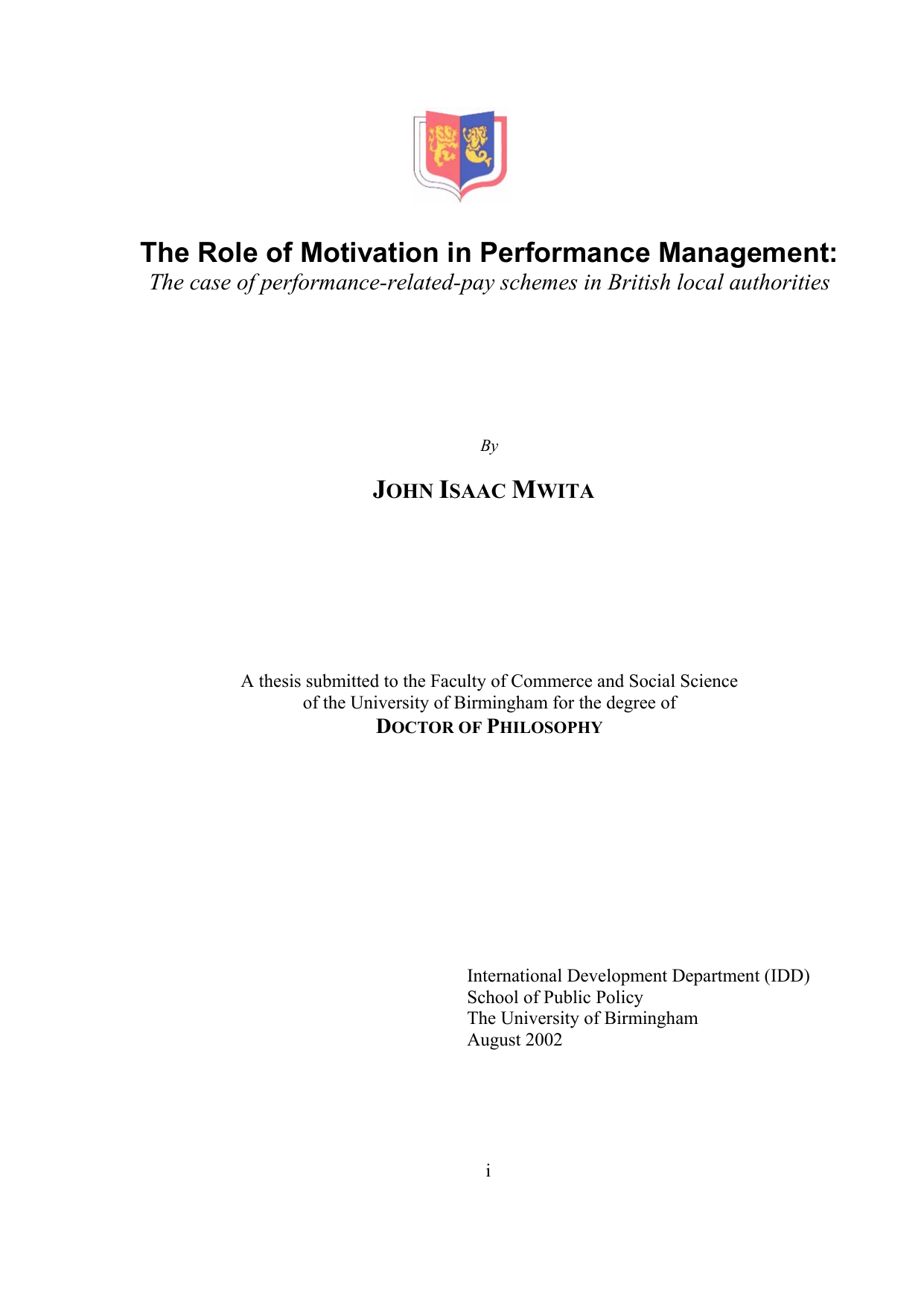 thesis about business performance