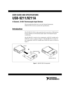 USB-9211/9211A User Guide and Specifications