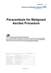 Paracentesis for Malignant Ascites Procedure