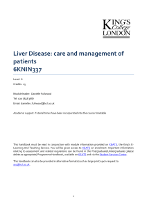 Liver Disease: care and management of patients 6KNIN337