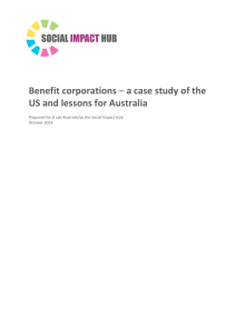 Benefit corporations – a case study of the US