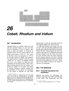 Cobalt, Rhodium and Iridium