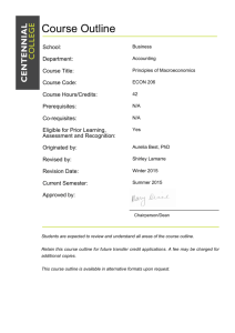 Course Outline - Centennial College