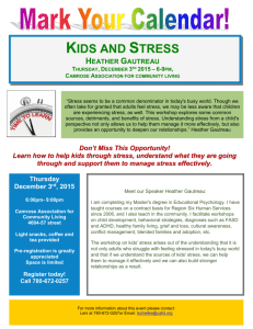Kids and Stress Workshop, December 3rd, 6
