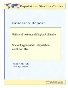 Social organization, population, and land use
