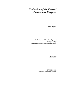 Evaluation of the Federal Contractors Program