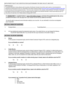 Employment Equity-Self Identification Questionnaire