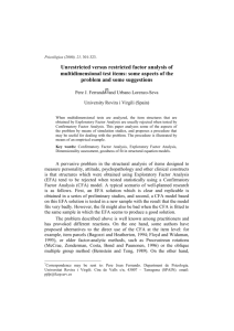 Unrestricted versus restricted factor analysis of multidimensional test