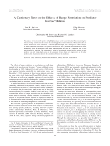 A Cautionary Note on the Effects of Range Restriction on Predictor