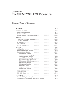 The SURVEYSELECT Procedure - Oklahoma State University