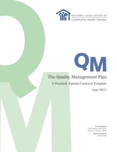 The Quality Management Plan - National Association of Community