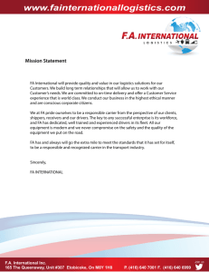 Mission Statement - FA International