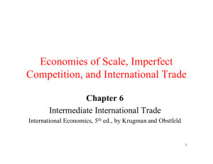 Economies of Scale, Imperfect Competition, and International Trade