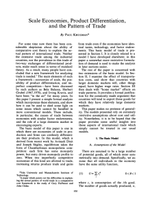 Scale Economies, Product Differentiation, and the Pattern of Trade