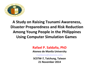 A Study on Raising Tsunami Awareness, Disaster Preparedness