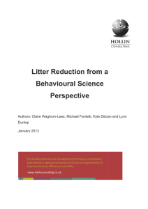 Littering from a Behavioral Science Perspective