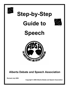 Step-by-Step Guide to Speech - The Alberta Debate and Speech