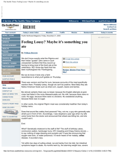 The Seattle Times: Feeling Lousy> Maybe it's something you ate