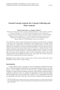 Formal Concept Analysis for Concept Collecting and Their Analysis*