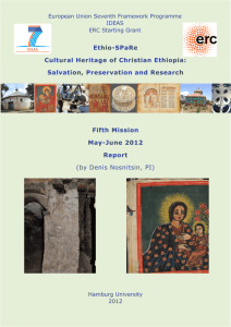 Ethio-SPaRe Cultural Heritage of Christian Ethiopia: Salvation