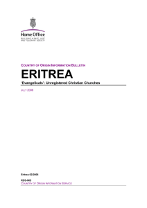 unregistered christian churches in Eritrea