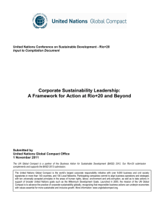 A Framework for Action at Rio+20 and Beyond