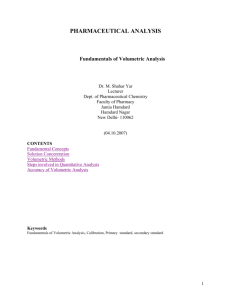 revised fundamentals of volumetric analysis