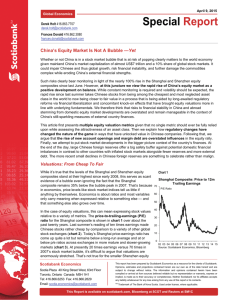 CHINA'S EQUITY MARKET IS NOT A BUBBLE – YET