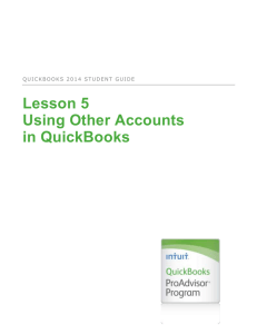 Lesson 5 Using Other Accounts in QuickBooks