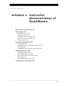 Instructor demonstration of QuickBooks
