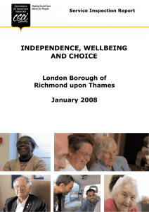 Richmond Inspection Report - Independence, Wellbeing and choice