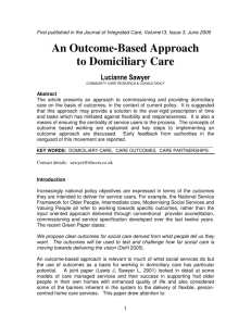 An Outcome-Based Approach to Domiciliary Care - Well