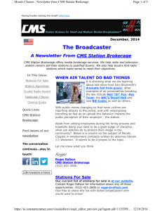 December 2014 - CMS Station Brokerage