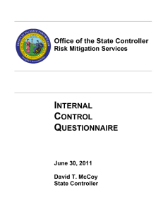 internal control questionnaire - Office of the State Controller