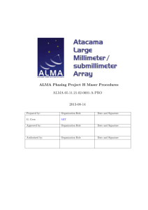 ALMA Phasing Project H Maser Procedures ALMA