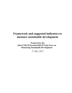 Framework and suggested indicators to measure sustainable