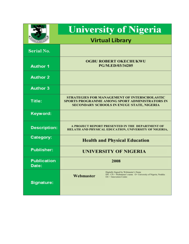 phd thesis topics in nigeria