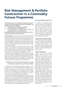 Risk Management & Portfolio Construction in a Commodity Futures