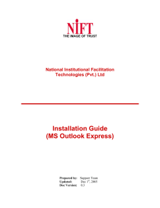 Outlook Express Installation Guide - NIFT Digital Certificate Services