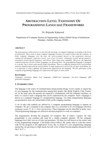 Abstraction Level Taxonomy of Programming Language Frameworks